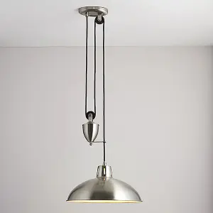 Luminosa Polka Dome Ceiling Pendant Light Satin Nickel, E27