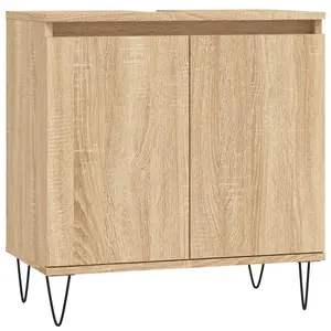 Berkfield Bathroom Cabinet Sonoma Oak 58x33x60 cm Engineered Wood