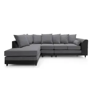 Dylan Large Corner Sofa Left Facing in Dark Grey