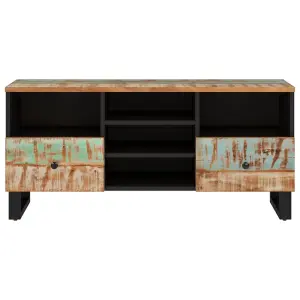 Berkfield TV Cabinet 100x33x46 cm Solid Wood Reclaimed and Engineered Wood