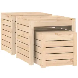 Berkfield 3 Piece Garden Box Set Solid Wood Pine