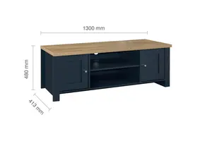 Birlea Highgate Large TV Unit Navy Blue & Oak