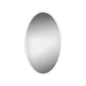 Sensio Silver effect Oval Wall-mounted Bathroom Illuminated mirror (H)80cm (W)50cm