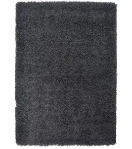 Black Thick Shaggy Rug - California - 120x170cm (4'x5'8")