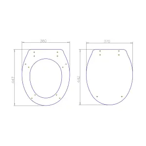 Exbury Seagreen Ash Standard Soft close Wooden Toilet seat