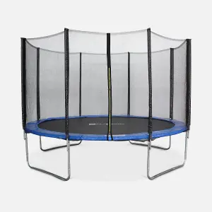 sweeek. 12ft Trampoline with safety net -  Diam.370 cm - Saturne - Blue