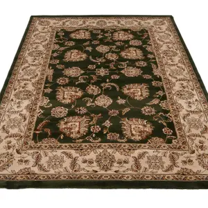 Gold Green Classical Oriental Floral Area Rug 240cm x 330cm