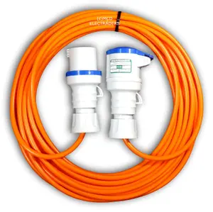 10 metre Caravan Hookup Cable Lead Orange 16 amp 3 pin (32 feet approx)