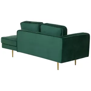 Left Hand Velvet Chaise Lounge Emerald Green MIRAMAS