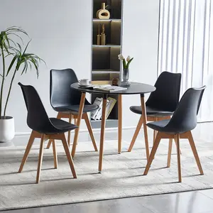 Dex 4 - Person Dining Set Black / White/Grey