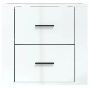 Berkfield Wall-mounted Bedside Cabinet High Gloss White 50x36x47 cm