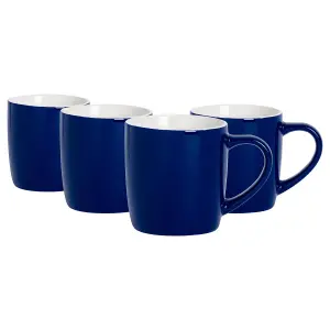 Argon Tableware - Coloured Coffee Mugs - 350ml - Pack of 4 - Navy