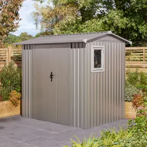 Rowlinson Brentvale 8x6 Premium Apex Metal Shed with Foundation Kit