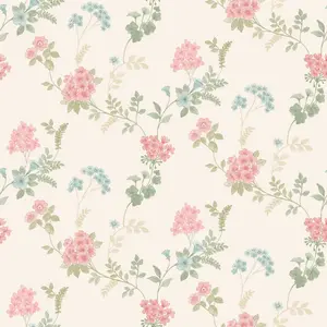 Galerie Abby Rose 4 Pink Green Blue Fern Floral Smooth Wallpaper