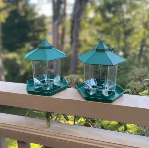 Green Chalet Bird Seed & Nut Feeders (Set of 2)