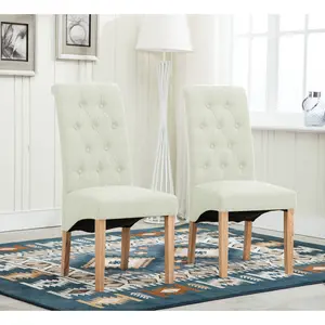 Anya Upholstered Dining Chair (Set of 2) Cream