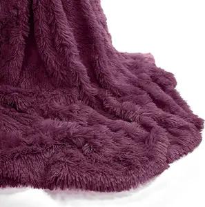 Teddy Fur Throw Blanket With Reversible Plain Sherpa Teddy Fleece Luxury Fluffy Fur Throw Blanke