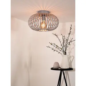 Lucide Manuela Vintage Flush Ceiling Light 39.5cm- 1xE27 - Grey