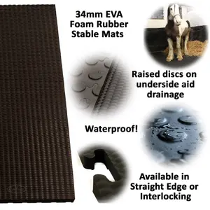 34mm Interlocking Horse Stable Floor Mat x 12