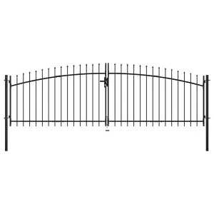 Berkfield Double Door Fence Gate with Spear Top 400x150 cm