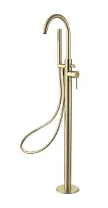 Aquarius RF-Series Floor Standing Bath Shower Mixer Tap inc Kit Brushed Brass