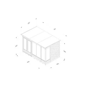 Beckwood Apex Summerhouse 10x6 - Double Door - 5 Windows