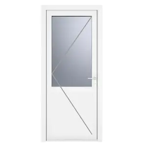 Upvc Single Door White / Left Hand/Inswing / 209cm H x 92cm W x 7cm D