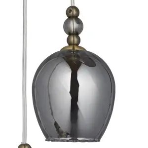 Carla Contemporary Glass & steel Antique brass effect 5 Lamp LED Ceiling light