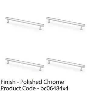 4 PACK - Industrial Hex T Bar Pull Handle - Polished Chrome 224mm Centres Kitchen Cabinet