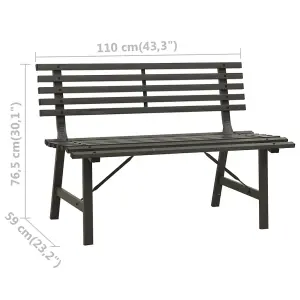 Berkfield Garden Bench 110 cm Steel Black