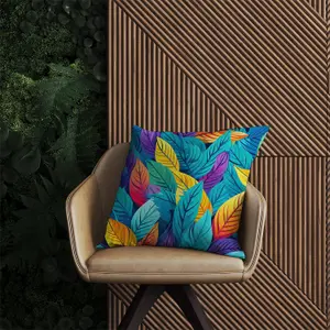 Bright Colourful Leaves Outdoor Cushion 45cm x 45cm