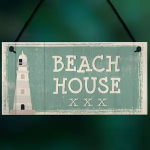 Red Ocean Beach House Shabby Chic Bathroom Sign Vintage Nautical Plaque Beach Home Seaside GIFT Accessories