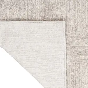 Silver Abstract Modern Easy to clean Rug for Bedroom & Living Room-274cm X 366cm