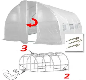 4m x 3m + Anchorage Stake Kit (13' x 10' approx) Pro+ White Poly Tunnel