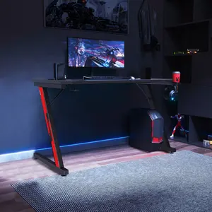 Ergonomic Gaming Computer Desk Black / 75cm H x 120cm W x 60cm D