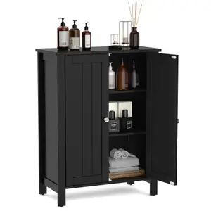 Costway Bathroom Floor Cabinet Freestanding with 2 Doors