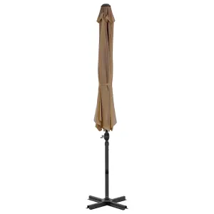 Berkfield Cantilever Umbrella with Aluminium Pole Taupe 300 cm