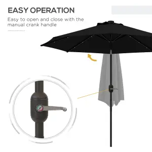 Outsunny 24 LED Solar Powered Parasol Umbrella Garden Tilt Outdoor String Light