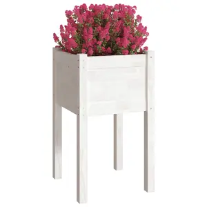 Berkfield Garden Planters 2 pcs White 40x40x70 cm Solid Pinewood