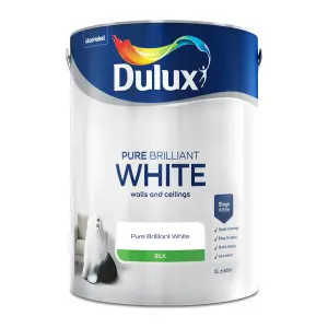 Dulux Pure brilliant white Silk Emulsion paint, 5L