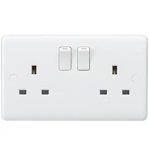 MLA Knightsbridge Curved Edge 13A 2 Gang DP Switched Socket - CU9000