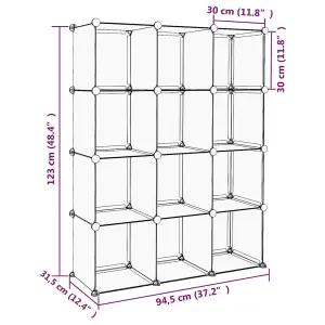 Berkfield Storage Cube Organiser with 12 Cubes Black PP