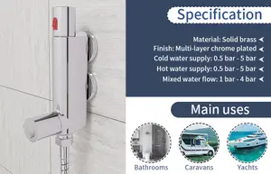 Nes Home Mini Caravan Vertical Thermostatic Mixer Shower Valve Chrome compatible to V100 Shower Mixer Tap