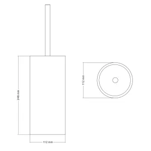 GoodHome Lassane Matt Orange Ceramic Toilet brush & holder