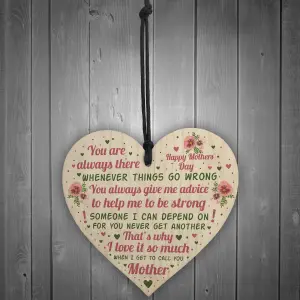 Red Ocean Mothers Day Plaque Mothers Day Gift Wooden Heart Gift For Her Mother Daughter Gifts Keepsake