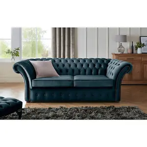 Chesterfield Beaumont 3 Seater Sofa Malta Peacock 04