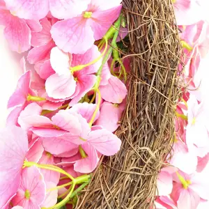 Artificial Pink Floral Blossom Wreath Botanik