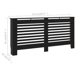 Berkfield Radiator Cover Black 172x19x81 cm MDF