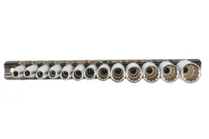 Laser 7589 13pc Bi-Hex Deep Socket Rail Set 1/4" Drive 4-14mm