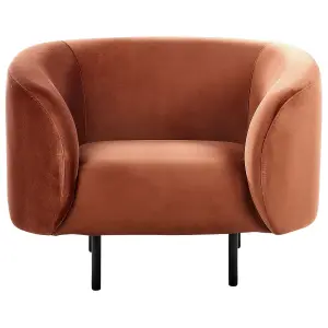 Beliani Traditional Armchair LOEN Velvet Orange